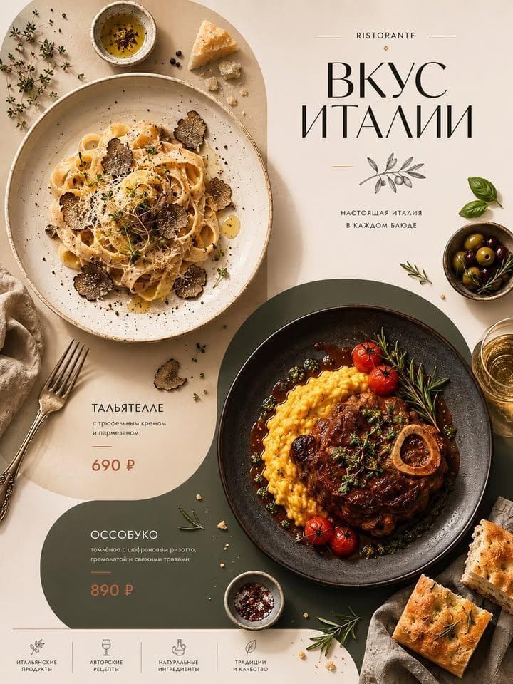 Italian Cuisine Food Editorial Poster preview image 2