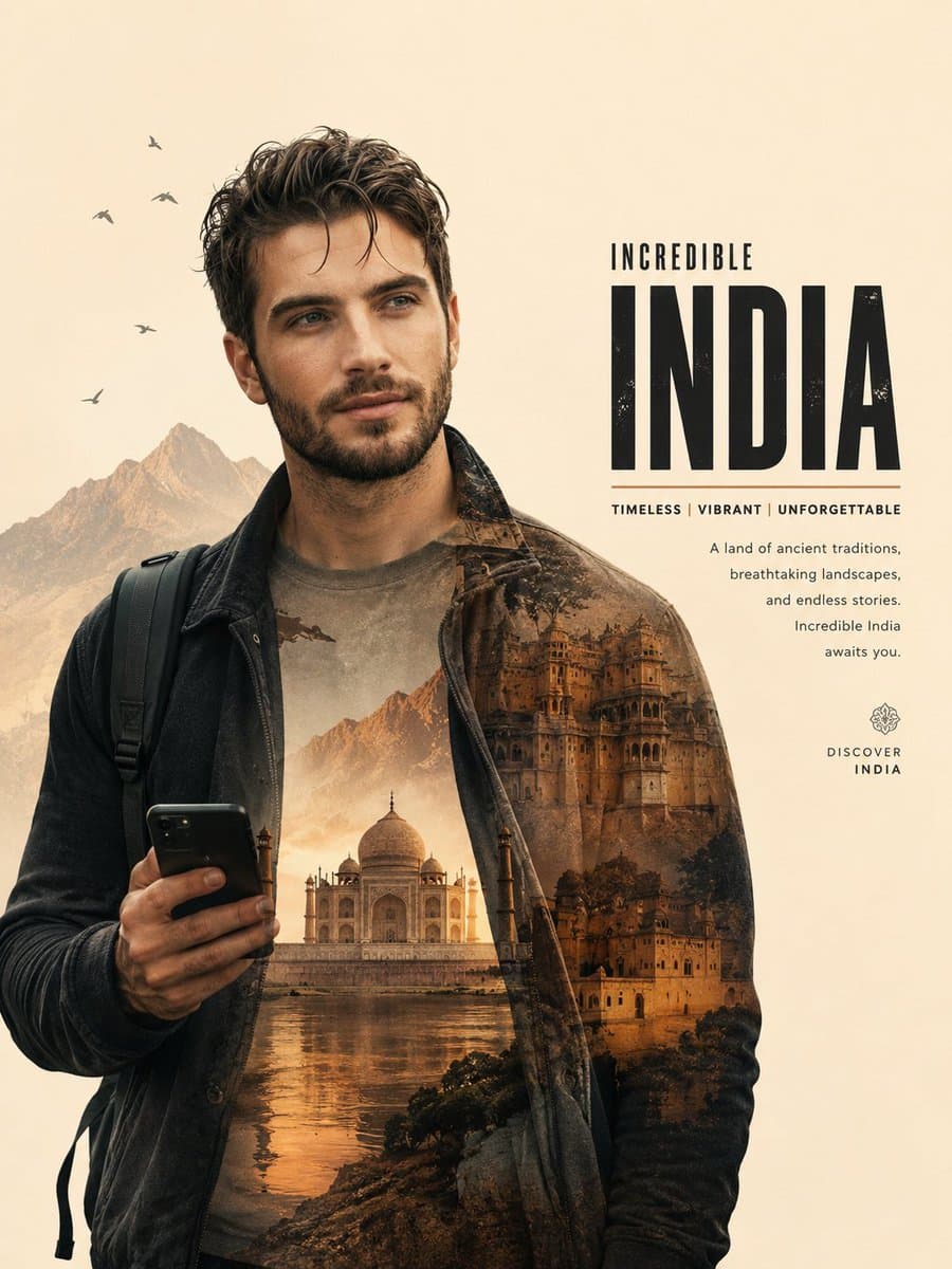 Cinematic Double Exposure Travel Poster preview image 2