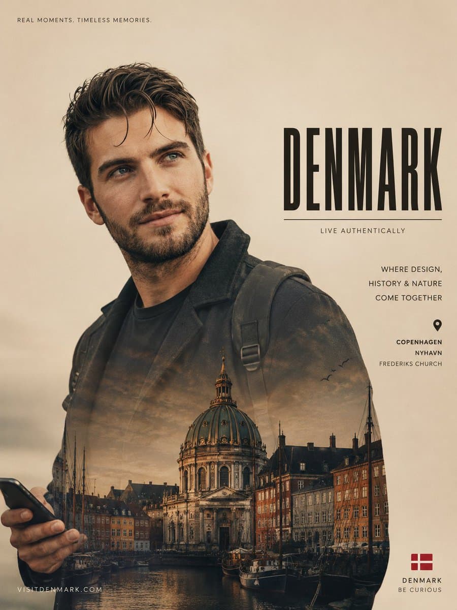 Cinematic Double Exposure Travel Poster preview image 4