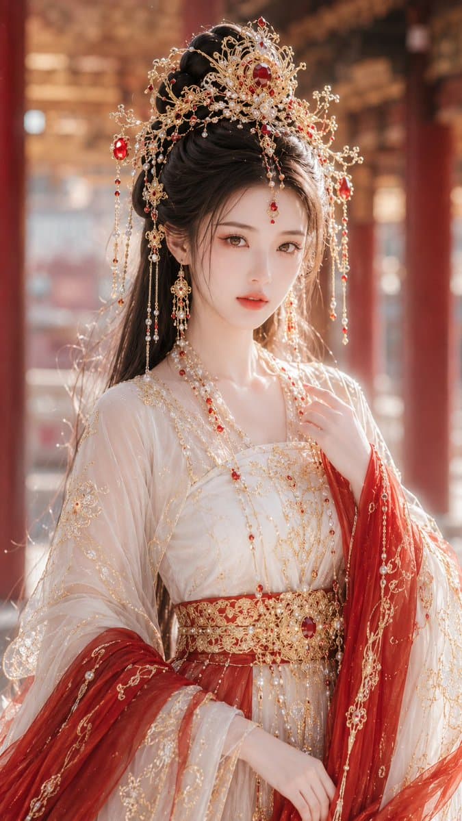 Ancient Fantasy Red Gold Portrait preview image 1