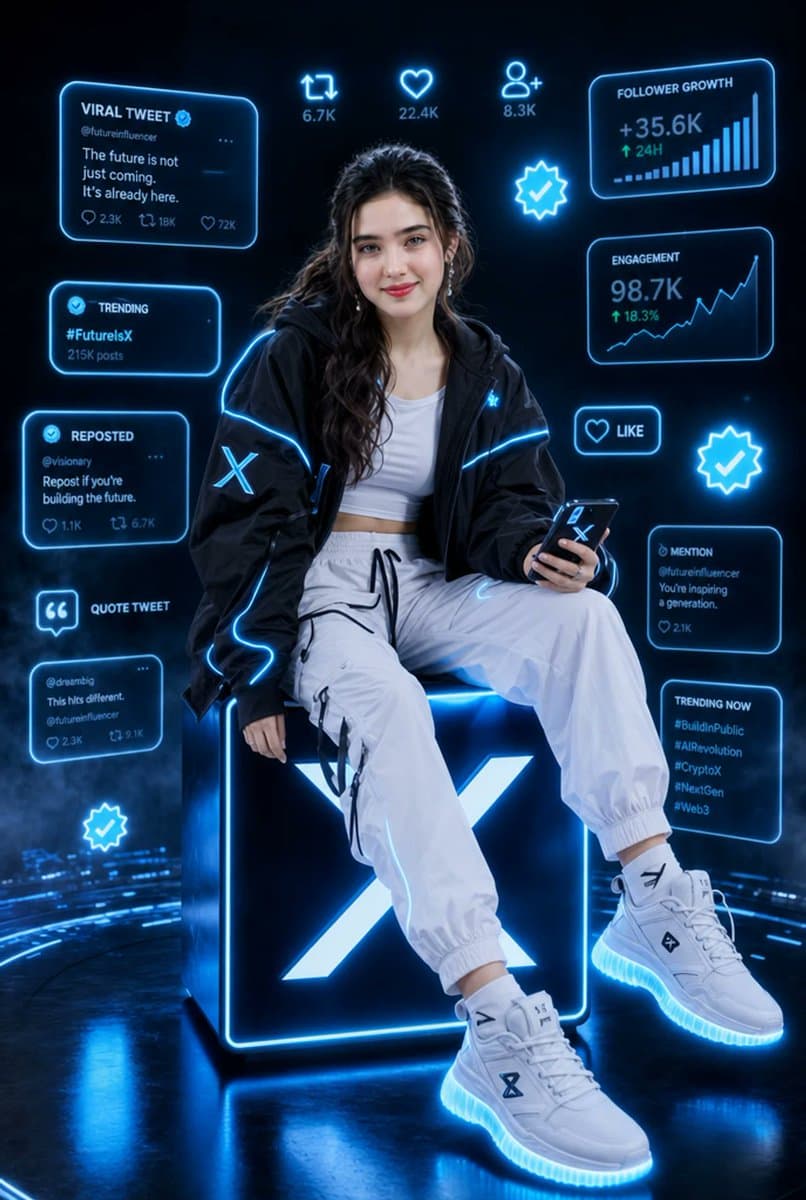 Futuristic X Influencer Portrait preview image 1