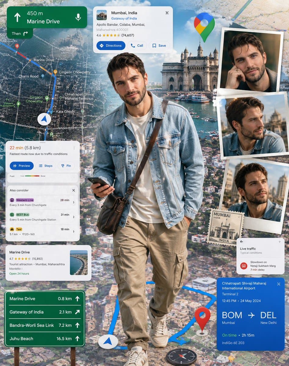 Google Maps Inspired Digital Collage Poster preview image 2