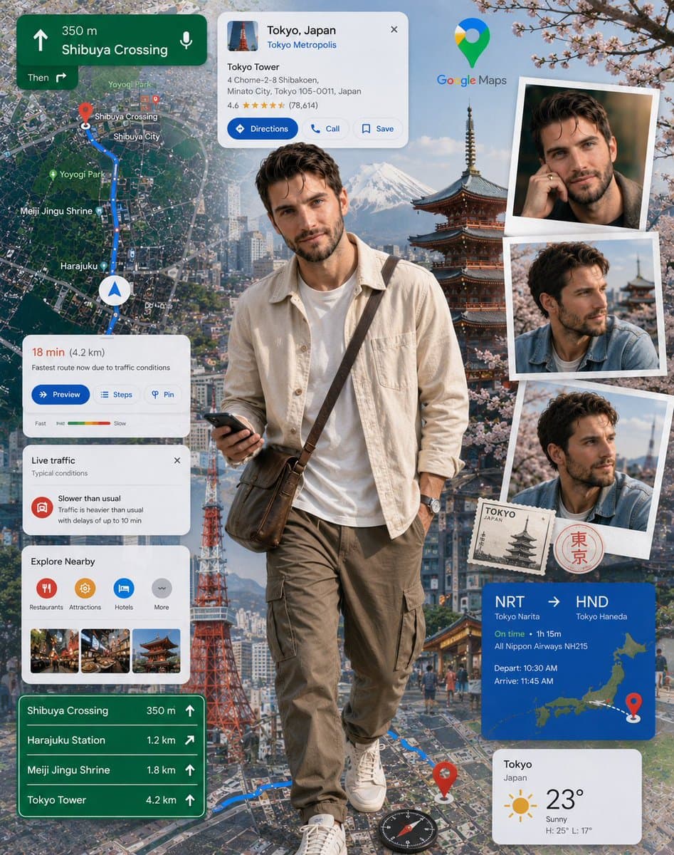 Google Maps Inspired Digital Collage Poster preview image 3
