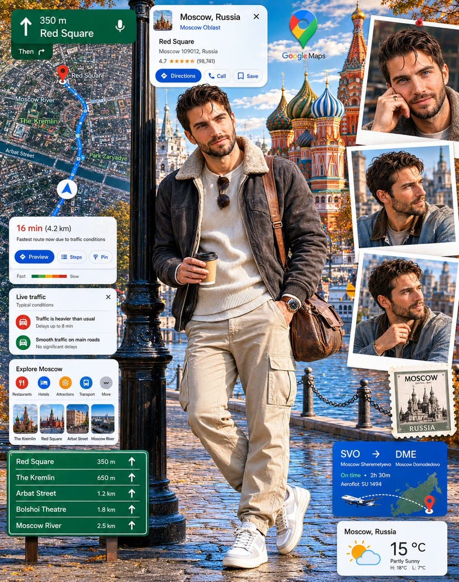 Google Maps Inspired Digital Collage Poster preview image 4