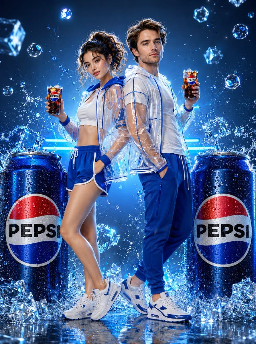 Futuristic Neon Pepsi Fashion Photography preview image 1