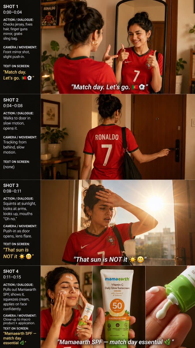 Match Day Sunscreen Storyboard preview image 1