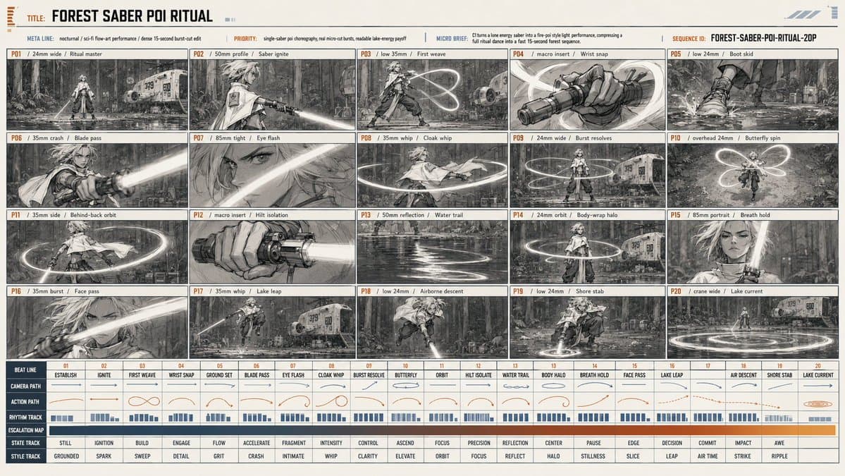 Forest Saber Ritual Storyboard Sheet preview image 1