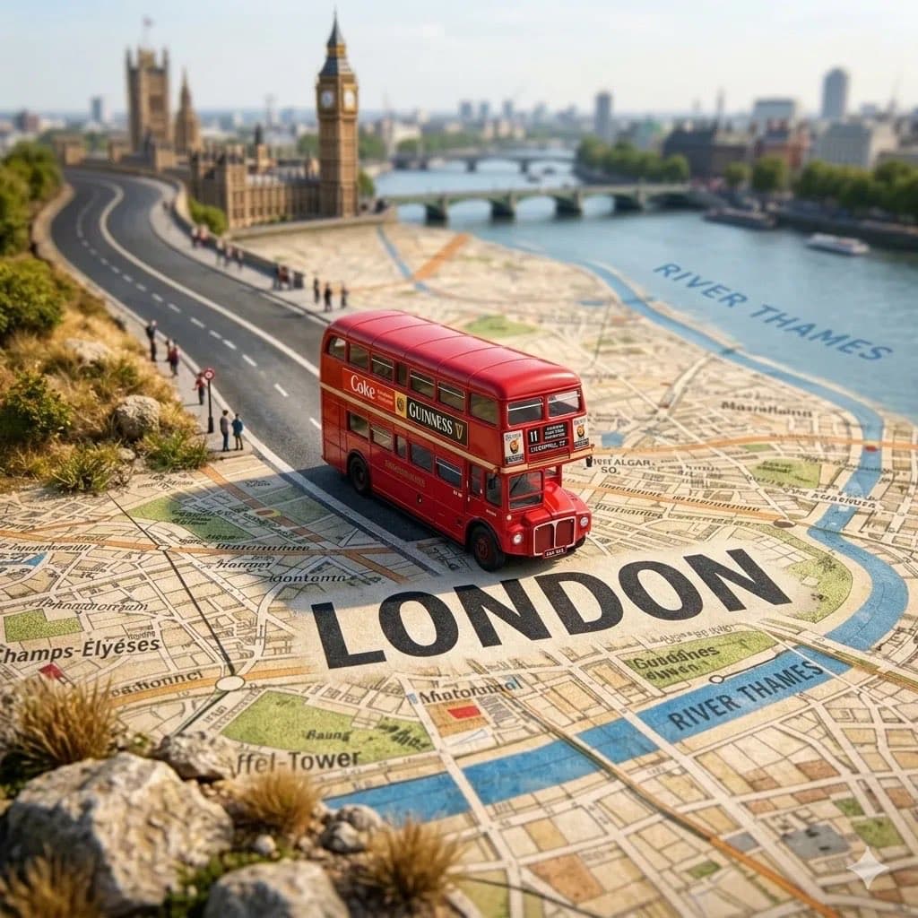 Tilt-Shift City Map Travel Scene preview image 1