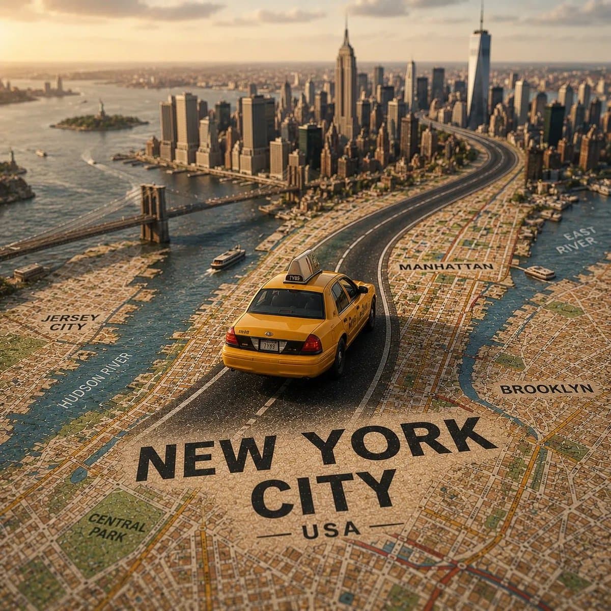 Tilt-Shift City Map Travel Scene preview image 4