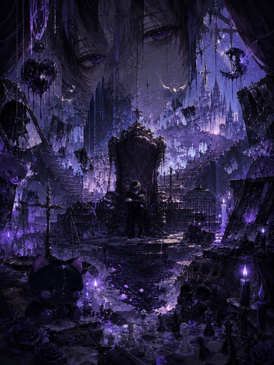 Gothic Violet Throne Fantasy preview image 1