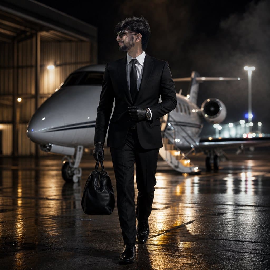 Cinematic Private Jet Hangar Portrait preview image 1