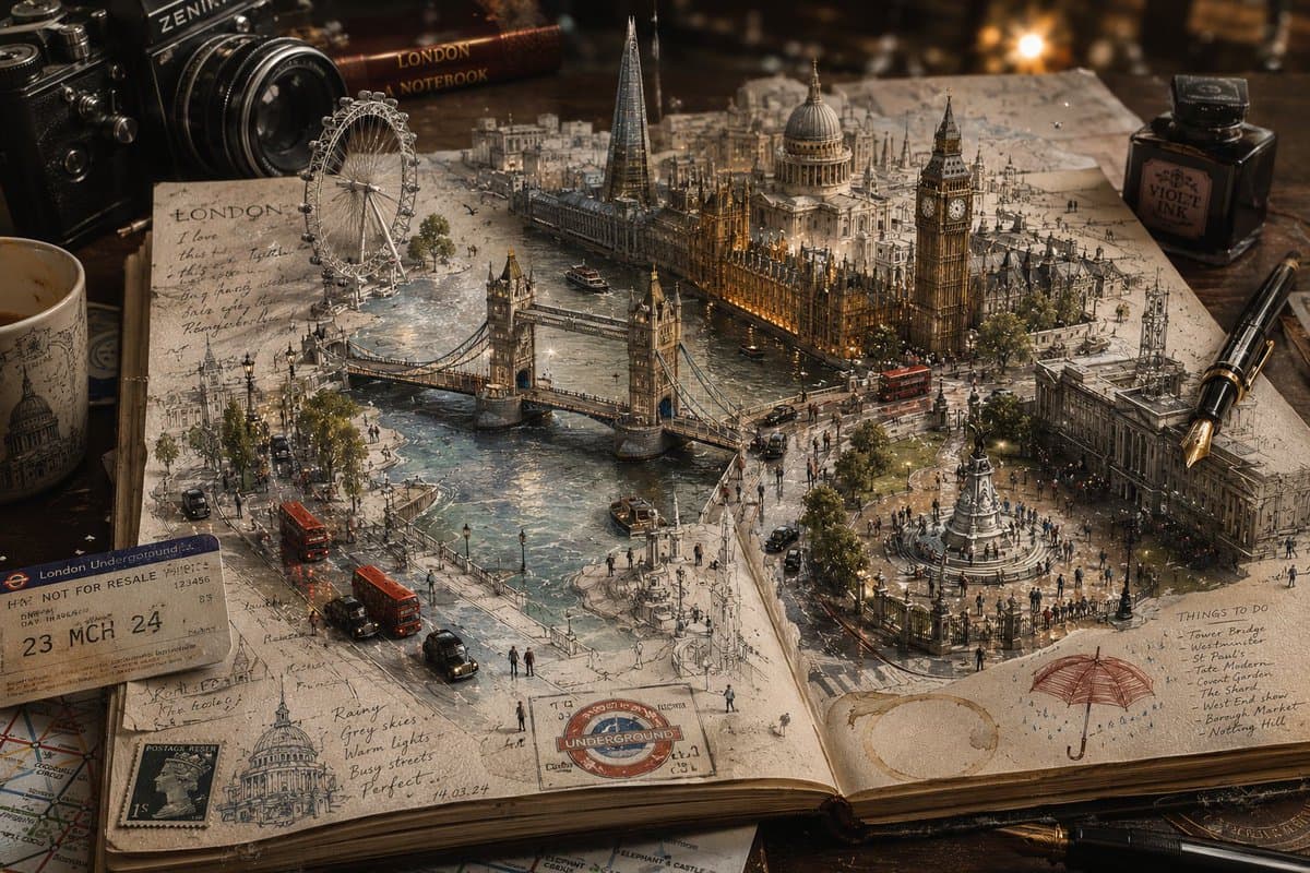 3D Notebook World Travel Poster preview image 3