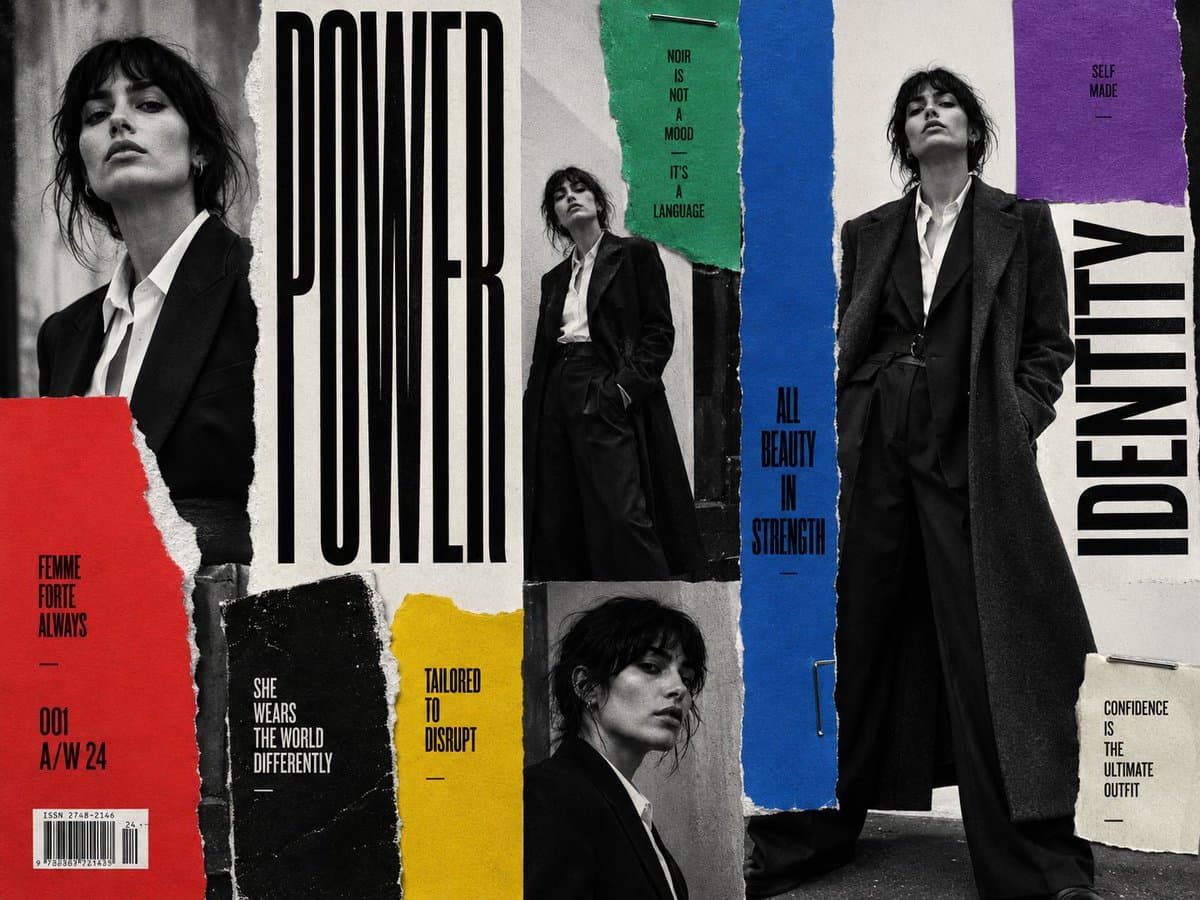 Noir Fashion Collage Poster preview image 1