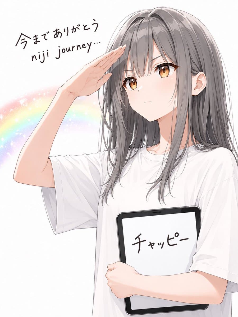 Anime Farewell Girl With Tablet preview image 1