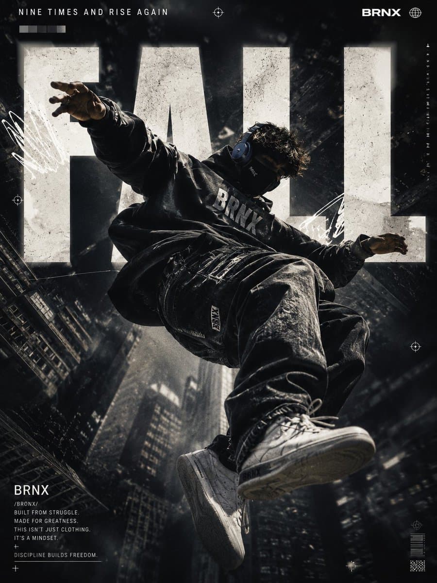 Streetwear Floating Poster Design preview image 2