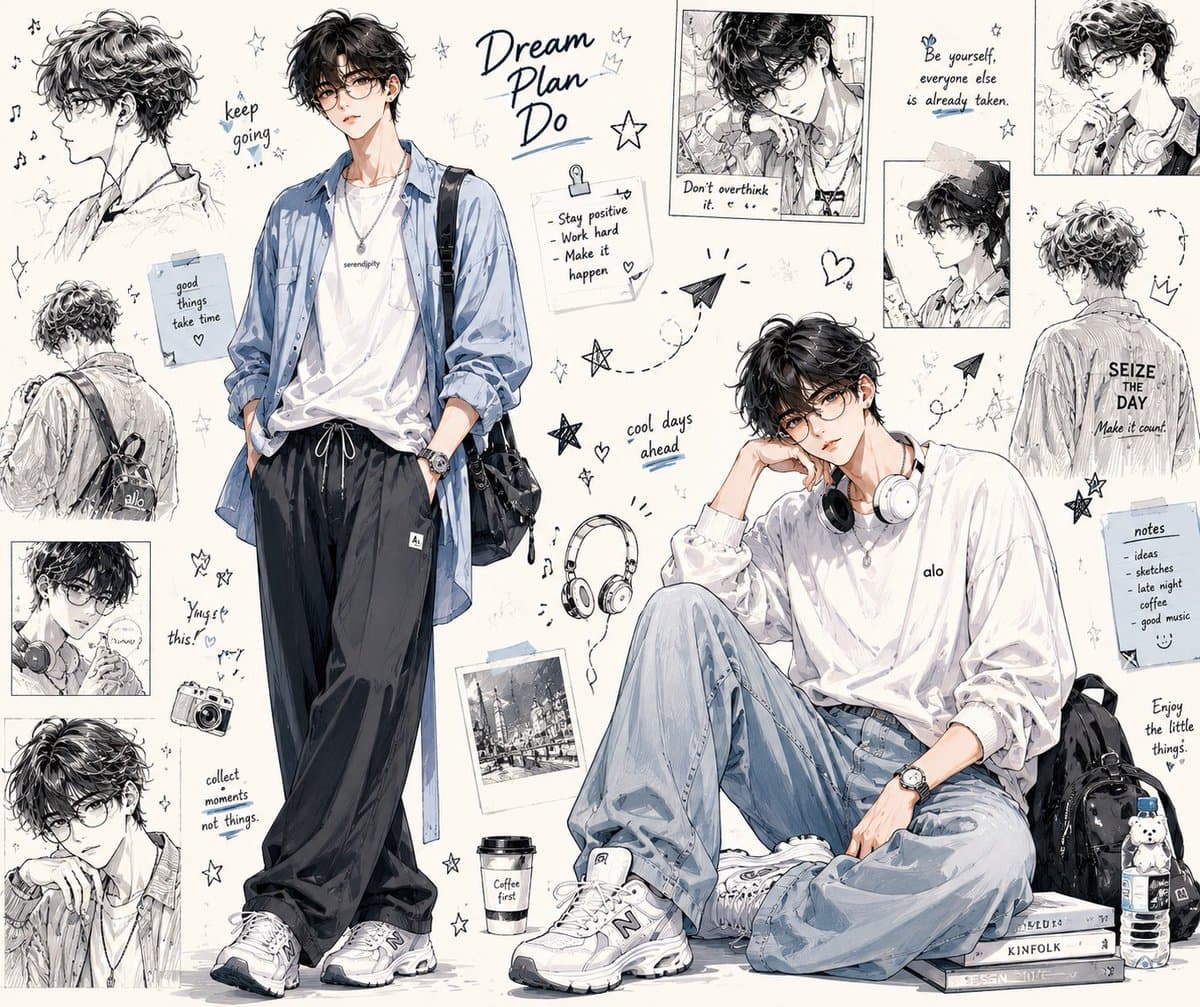 Anime Fashion Design Moodboard preview image 2