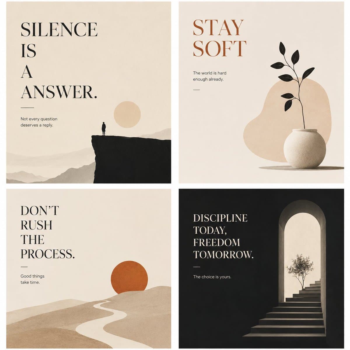 Minimalist Philosophical Poster Grid preview image 1