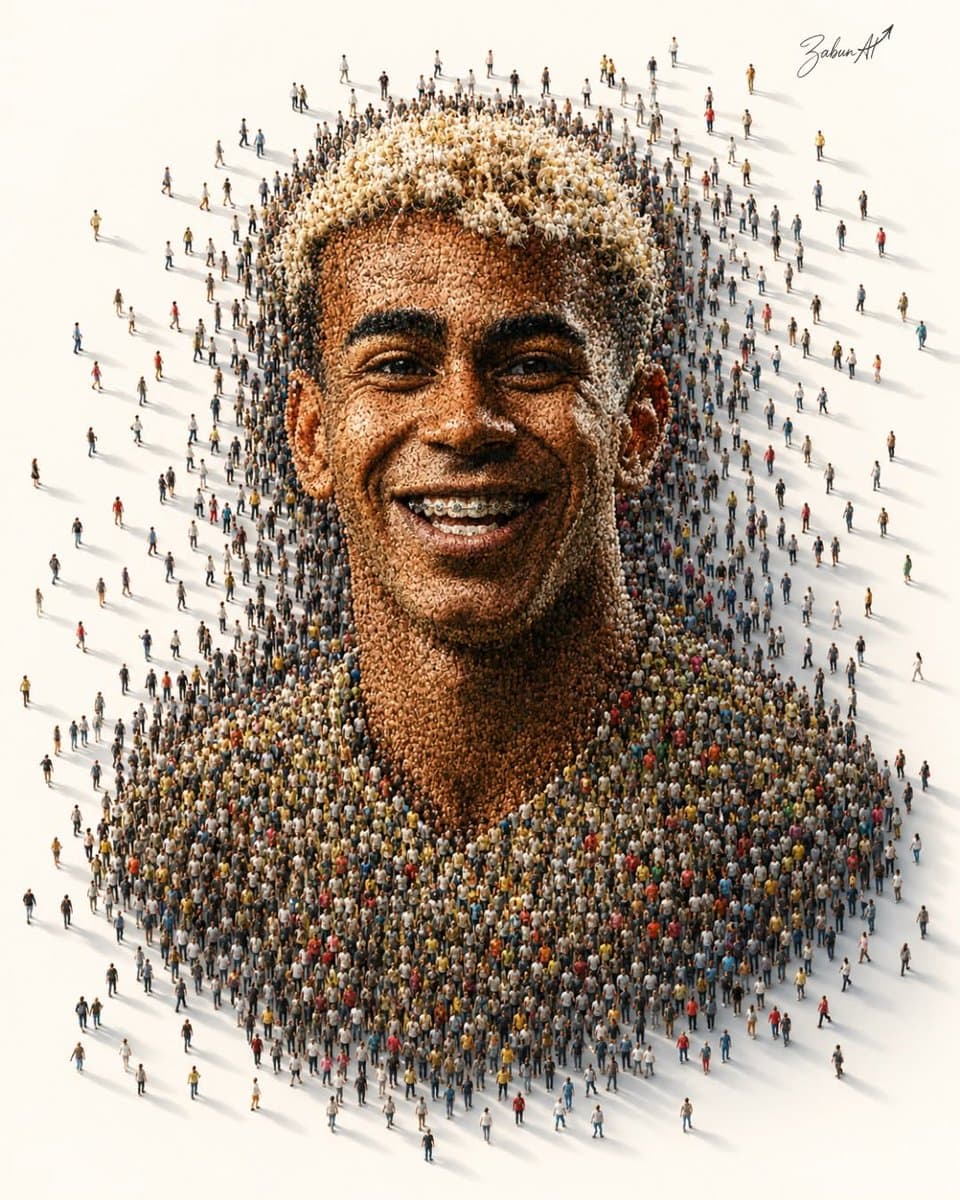 Human Crowd Mosaic Portrait preview image 2