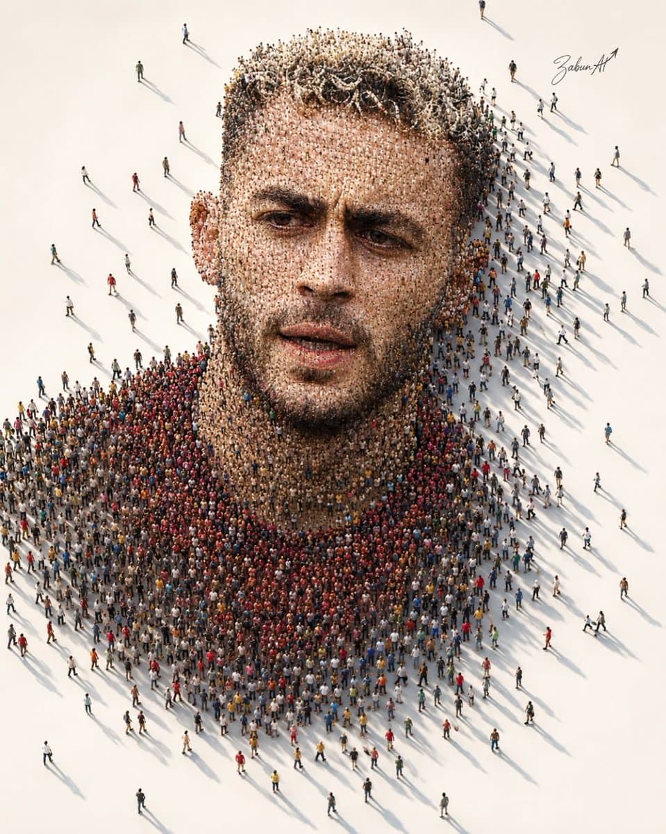Human Crowd Mosaic Portrait preview image 3