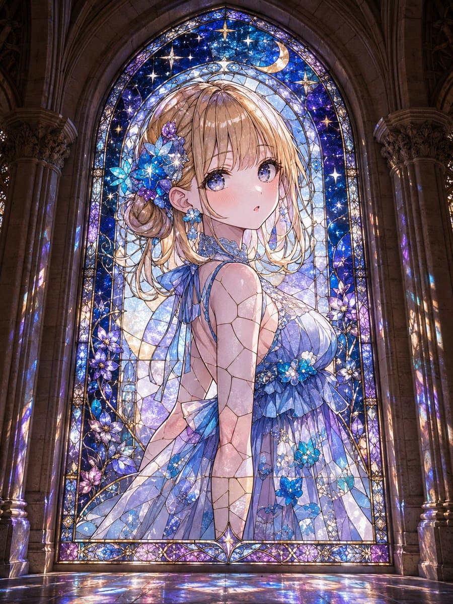 Anime Girl Stained Glass Chapel preview image 1