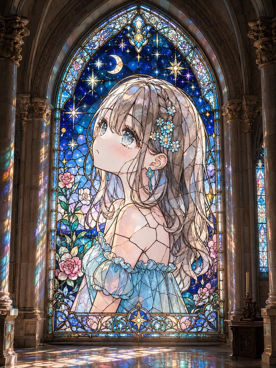 Anime Girl Stained Glass Chapel preview image 2