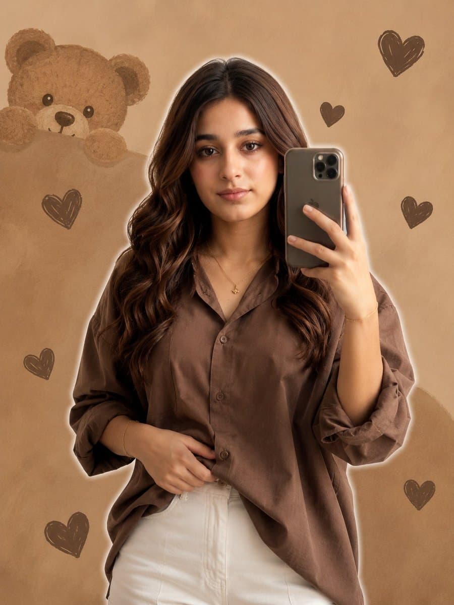Realistic Girl Mirror Selfie preview image 1
