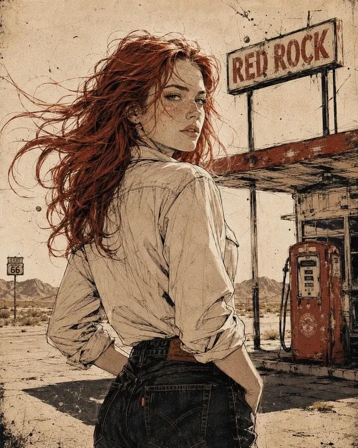 Vintage Americana Desert Illustration preview image 1