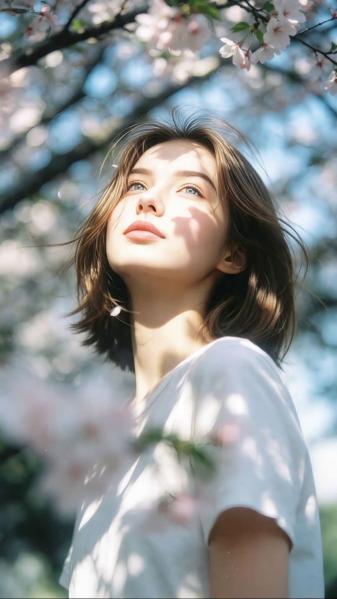 Cinematic Cherry Blossom Portrait preview image 1