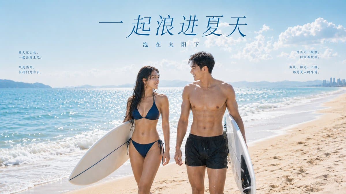 Summer Sea Romance Poster preview image 4