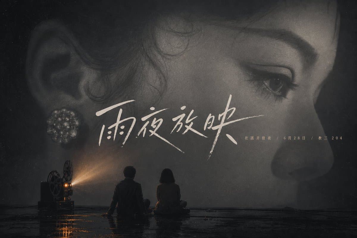 Rainy Night Cinema Poster preview image 1