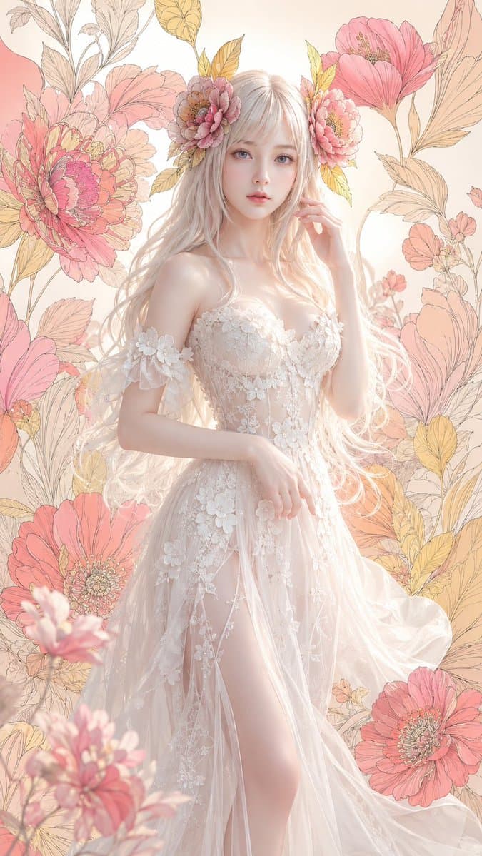 Ethereal Floral Lace Portrait preview image 3