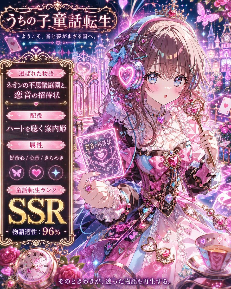 Moonlit Cat Princess Fairy-Tale Card preview image 2
