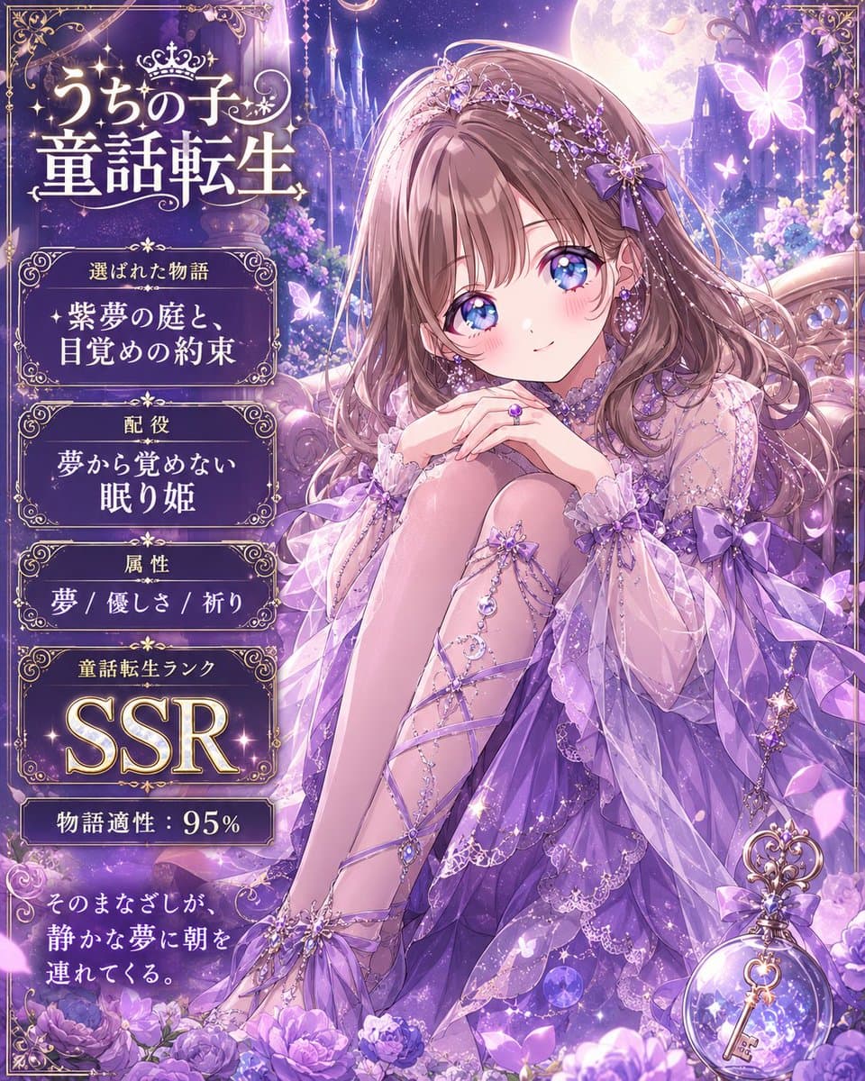 Moonlit Cat Princess Fairy-Tale Card preview image 3
