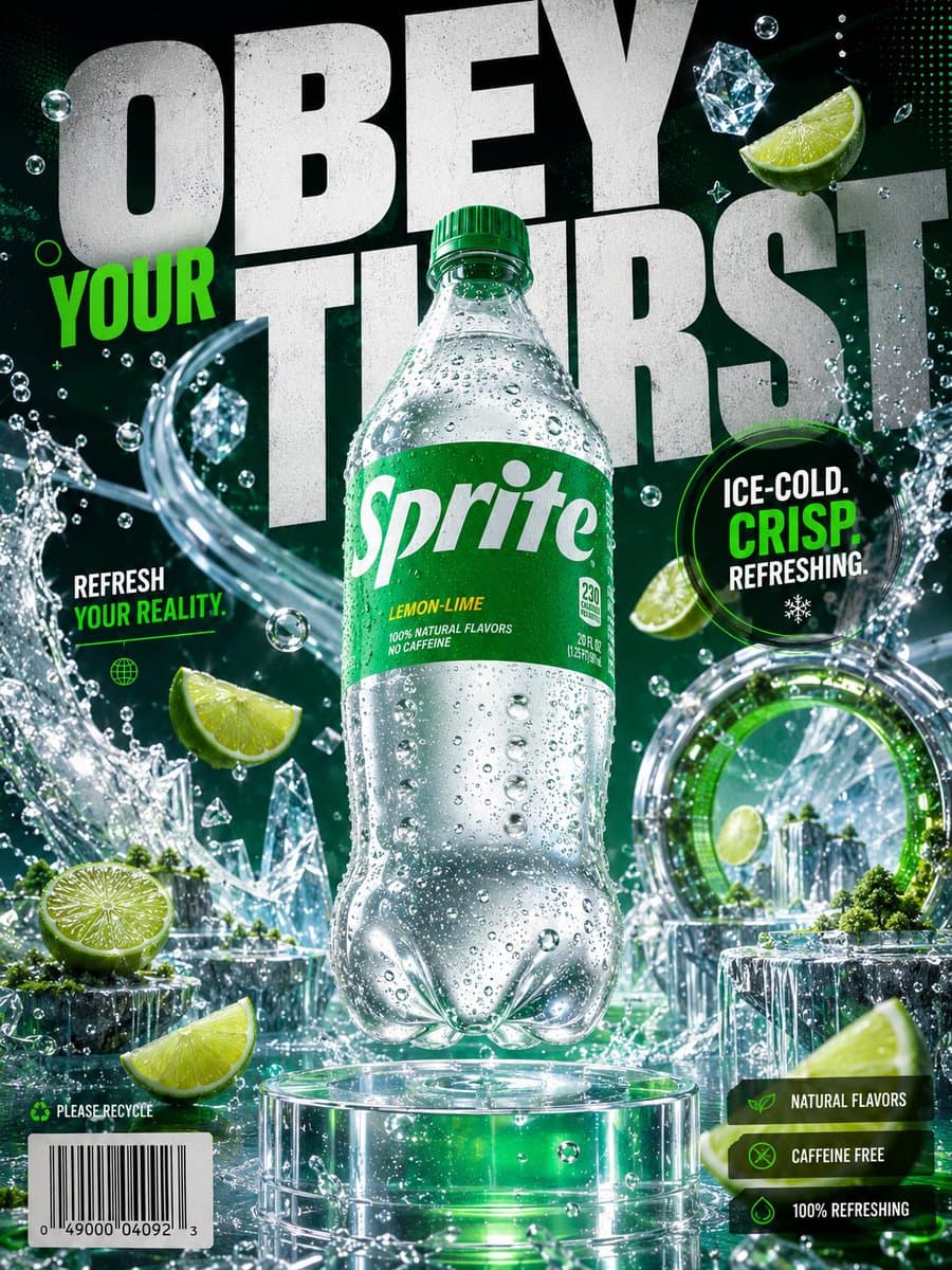Premium Beverage Advertising Poster preview image 2