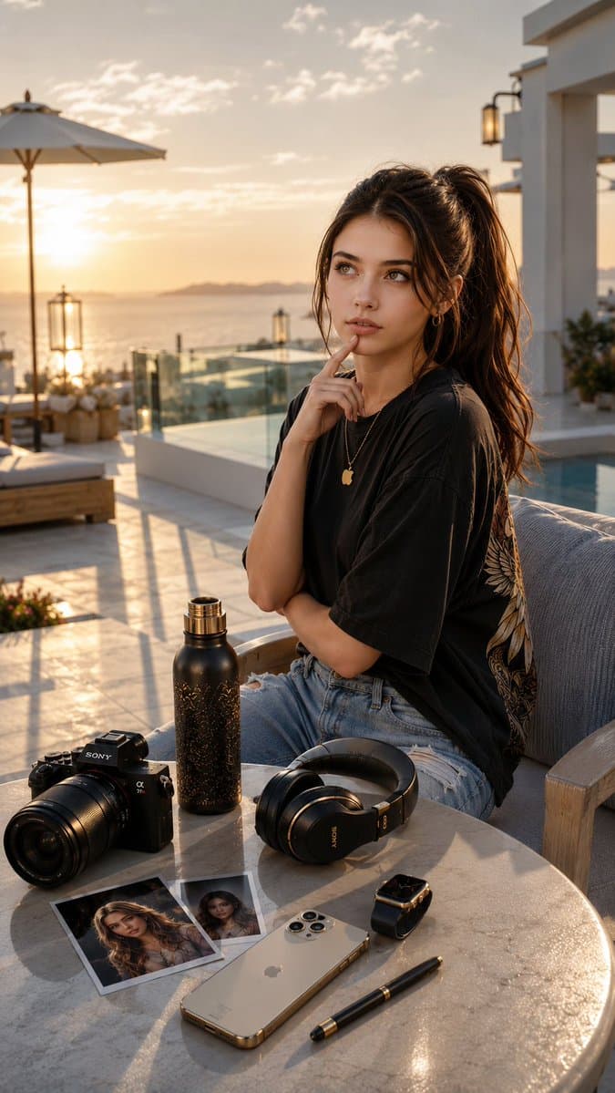 Cinematic Luxury Terrace Portrait preview image 1