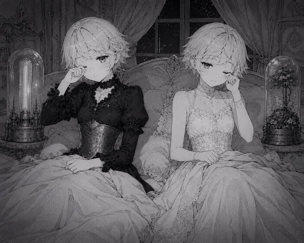 Gothic Twin Bedroom Manga preview image 1