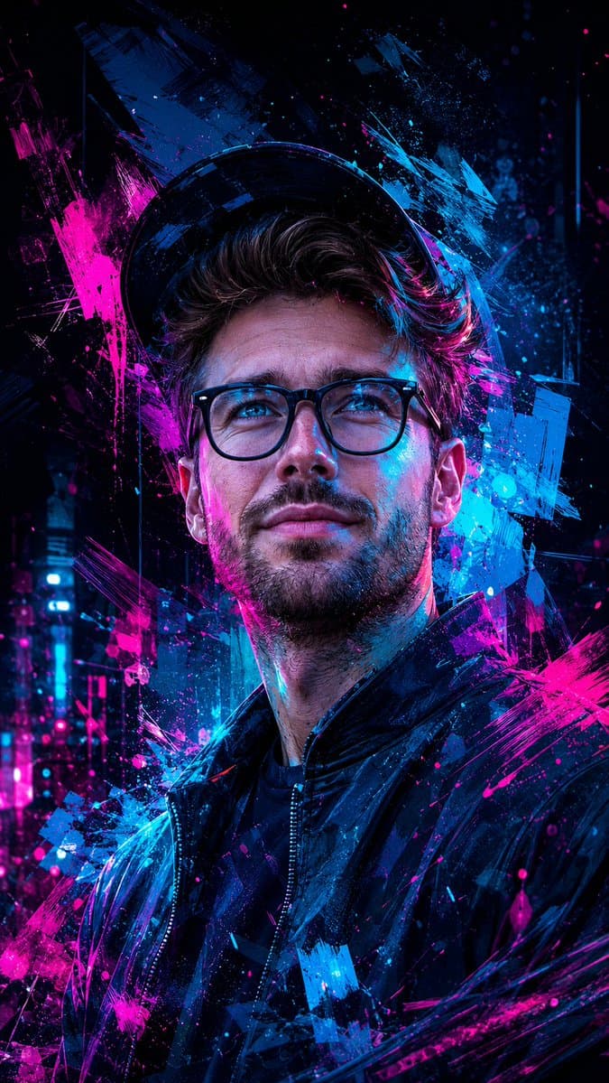 Cyberpunk Expressionist Portrait preview image 1