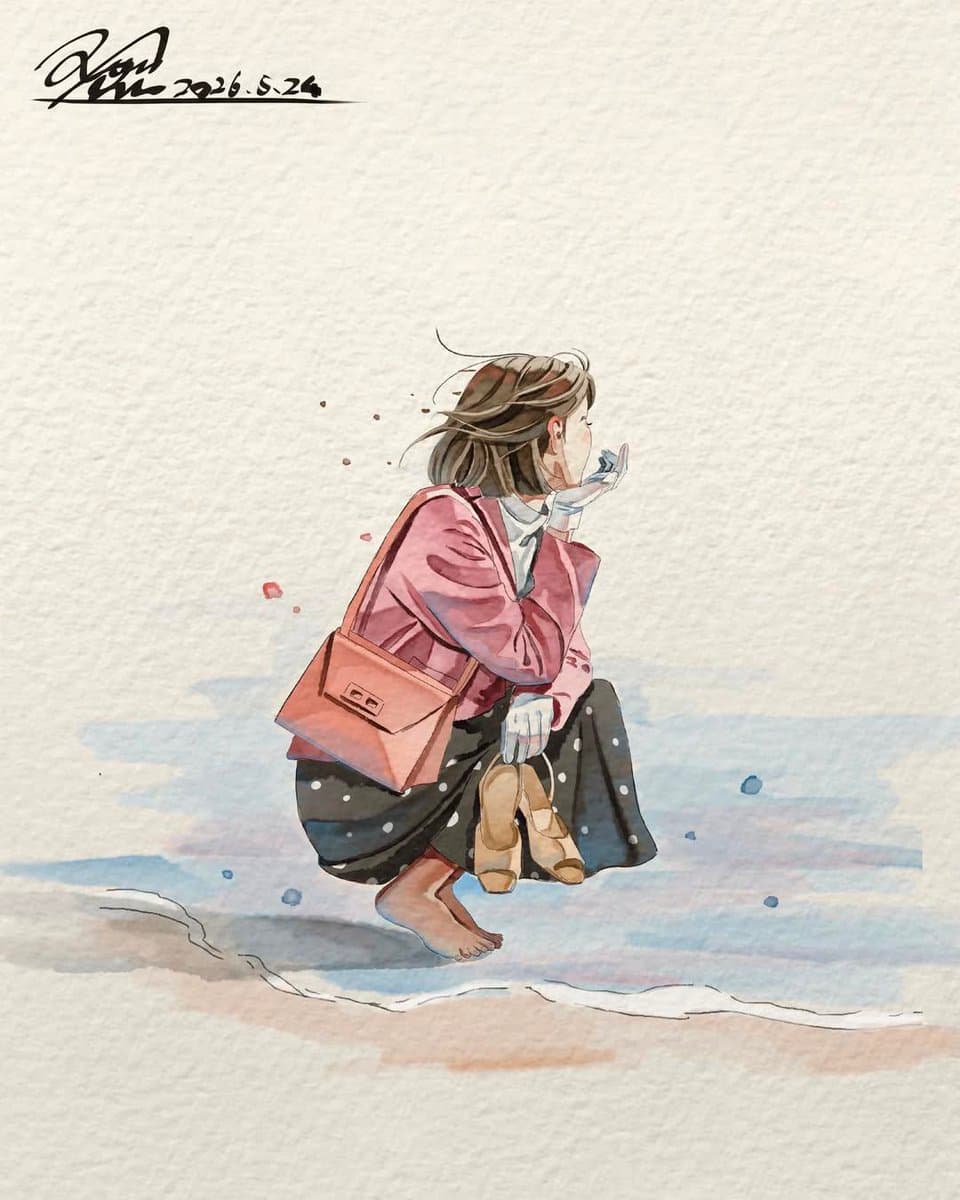 Minimalist Watercolor Anime Portrait Prompt - 1 preview image 2