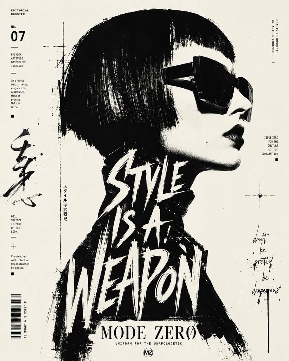 Typographic Ink Portrait Poster - 1 preview image 2