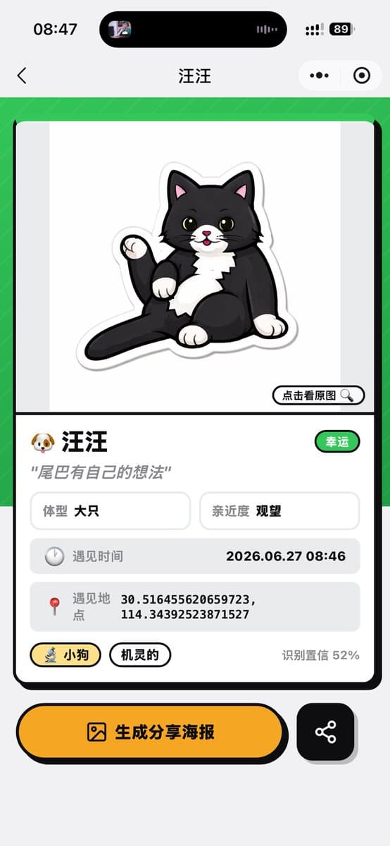Cat Recognition Result Screen - 1 preview image 1