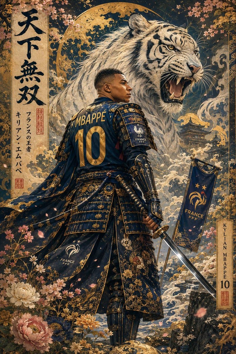 Ukiyo-e Mythological Samurai Portrait - 1 preview image 2