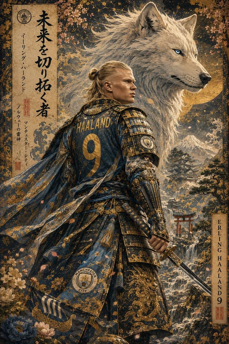 Ukiyo-e Mythological Samurai Portrait - 1 preview image 3