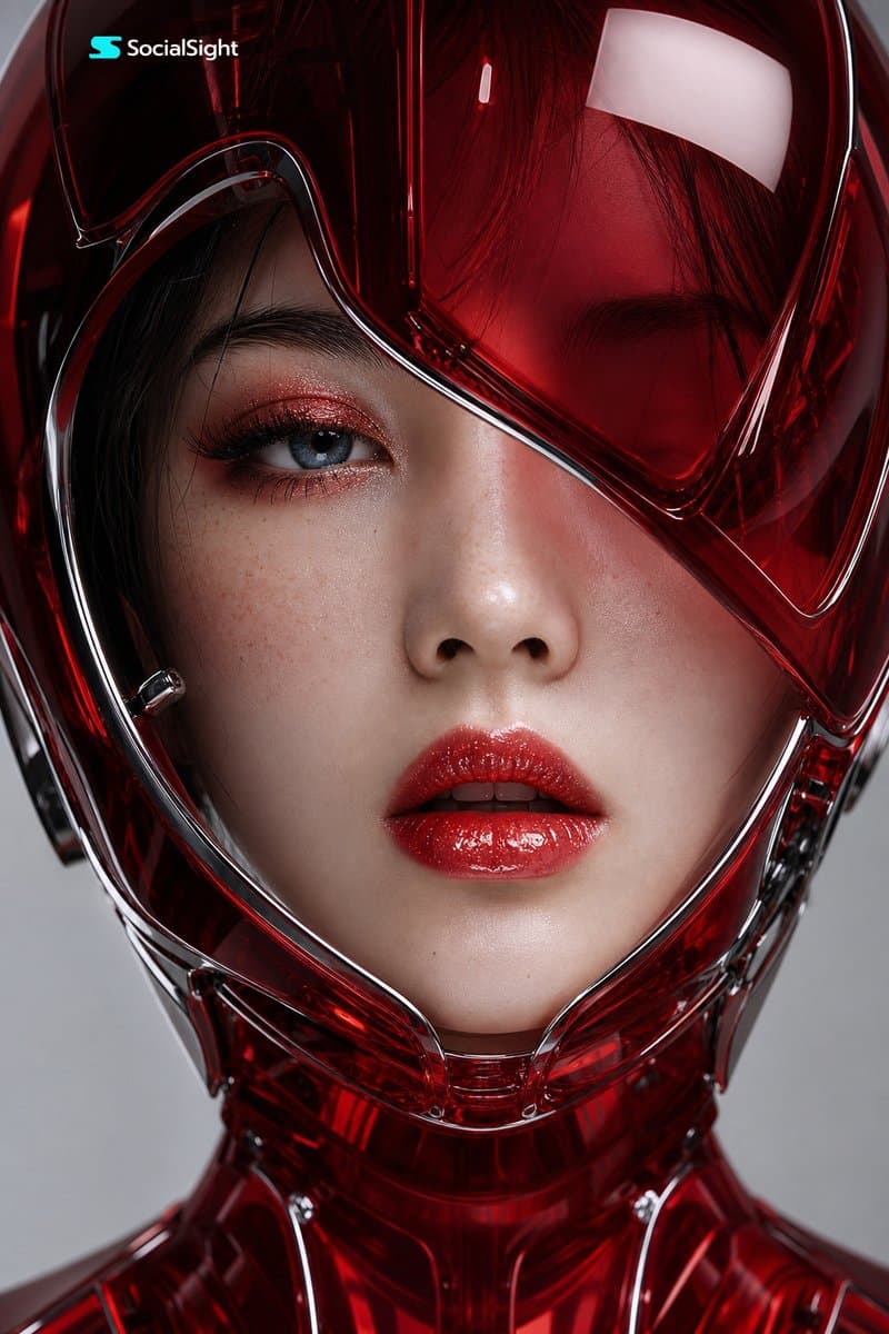 Futuristic Cyber Portrait of a Japanese Woman preview image 1