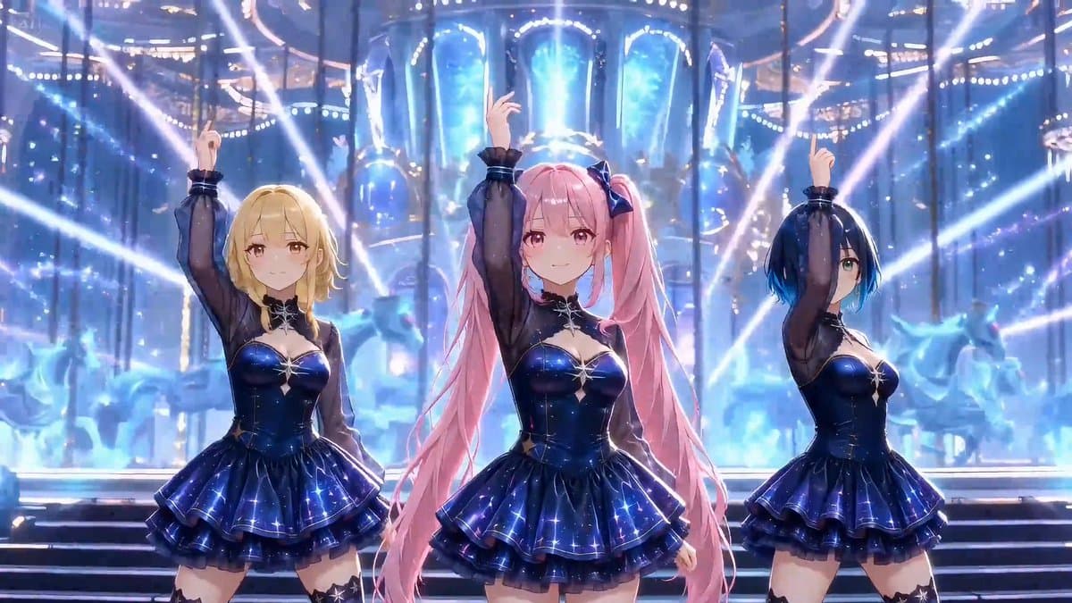 Three Holographic Anime Idols on Stage preview image 1