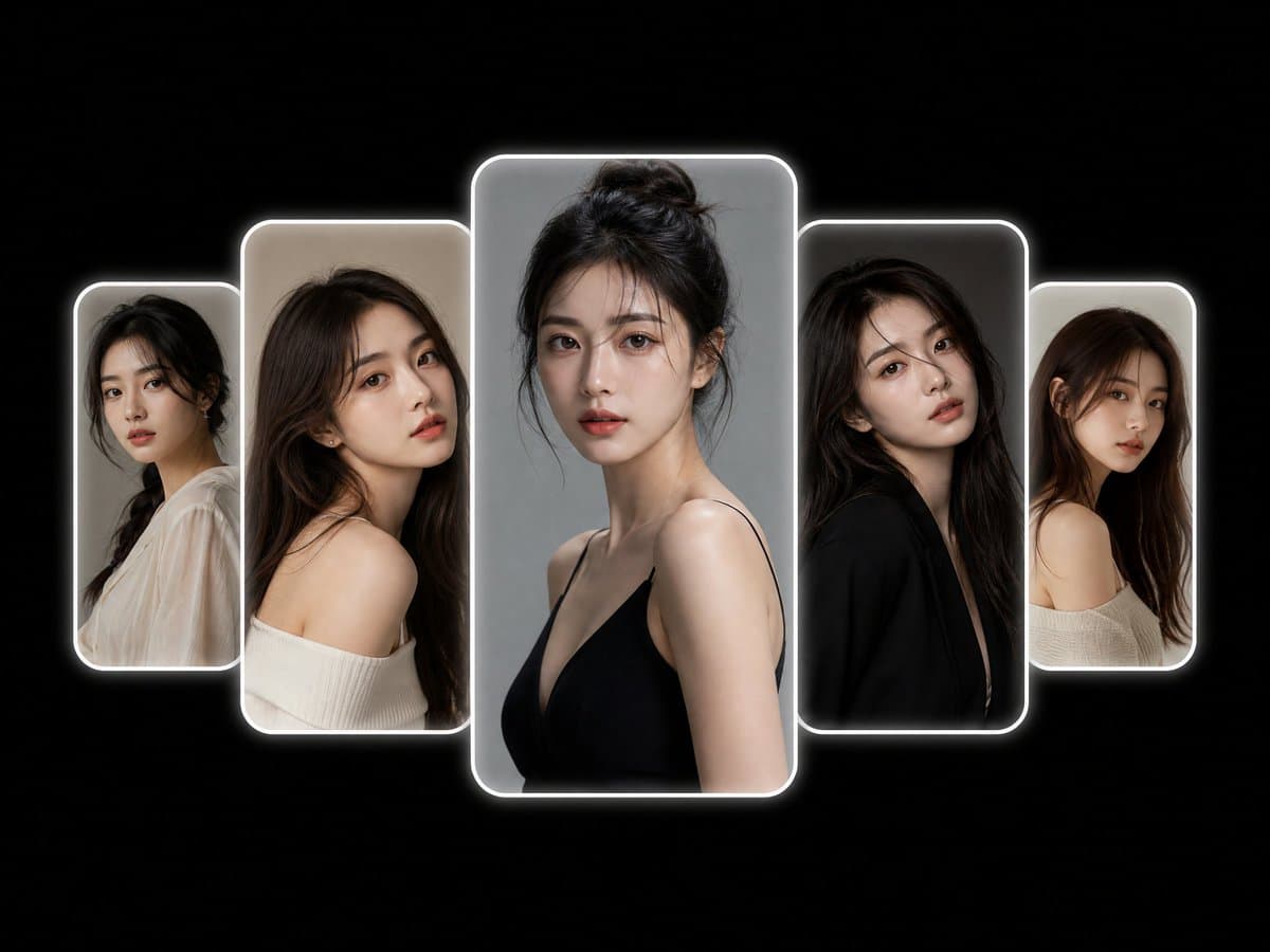 Five-Frame Minimalist Portrait Collage preview image 1