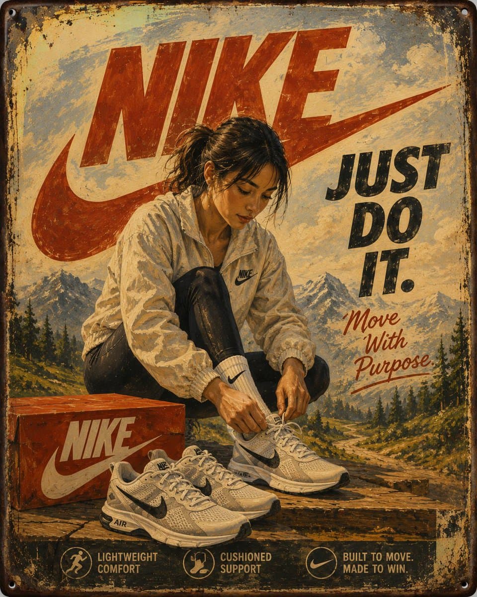 Vintage Hand-Painted Advertising Poster - 1 preview image 2