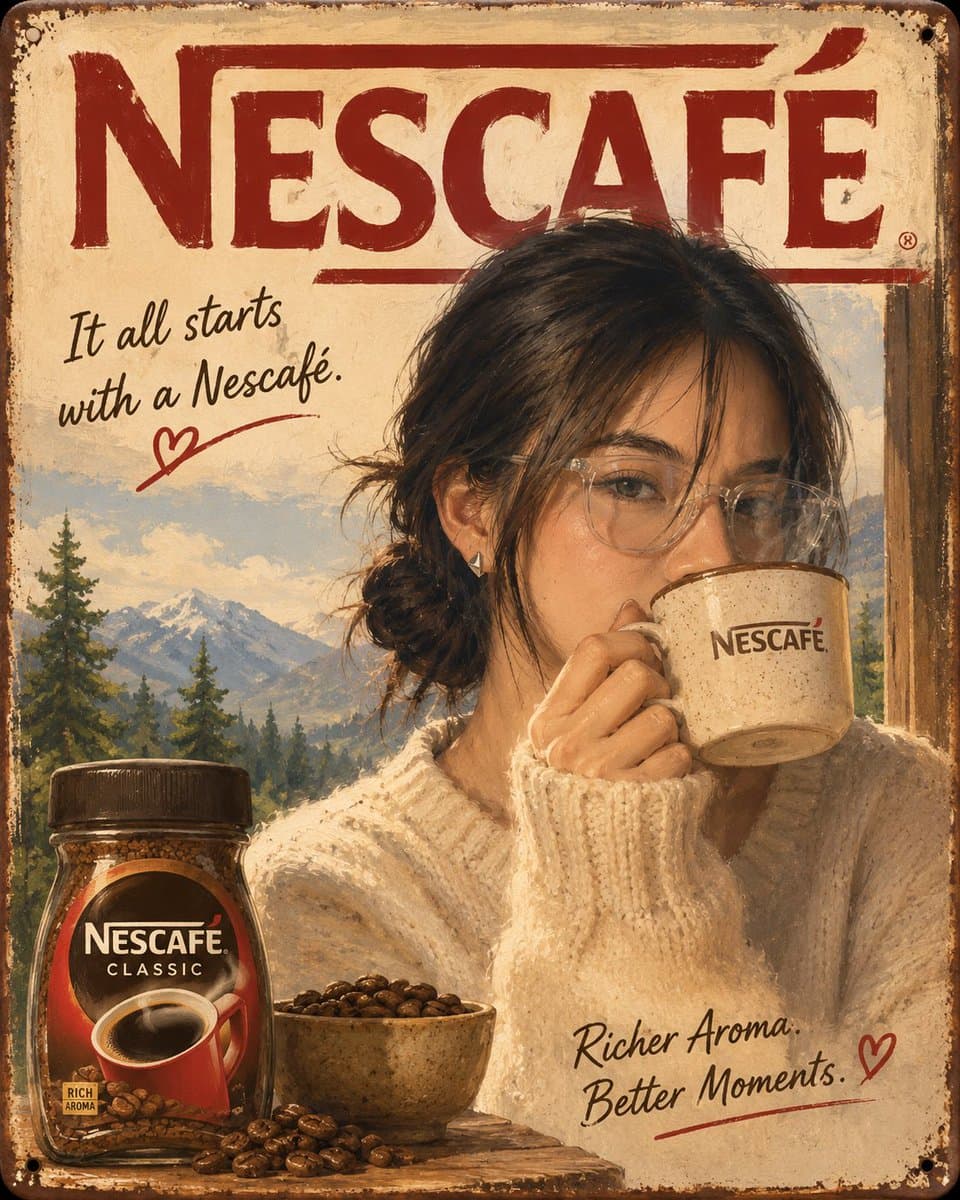 Vintage Hand-Painted Advertising Poster - 1 preview image 4