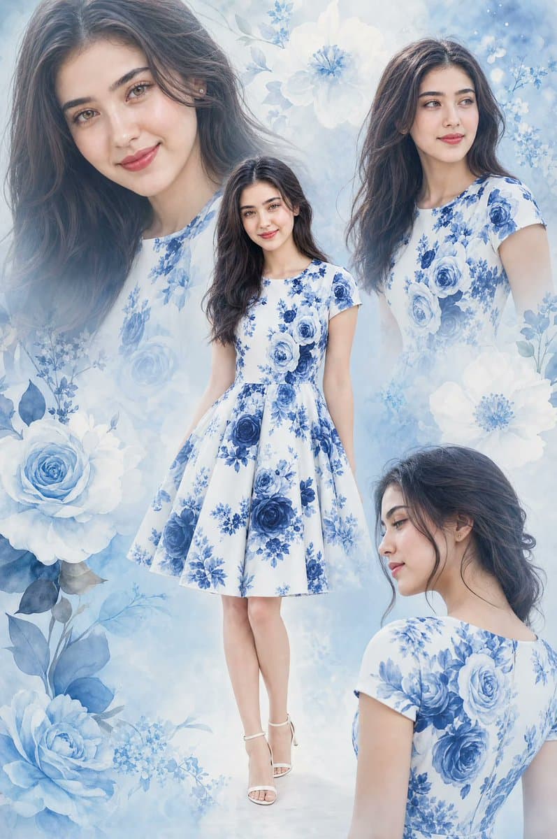 Floral Dress Fashion Collage - 1 preview image 1