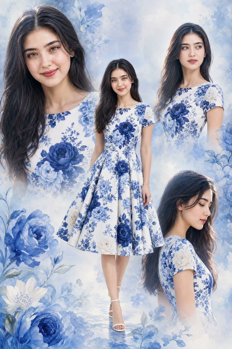 Floral Dress Fashion Collage - 1 preview image 2