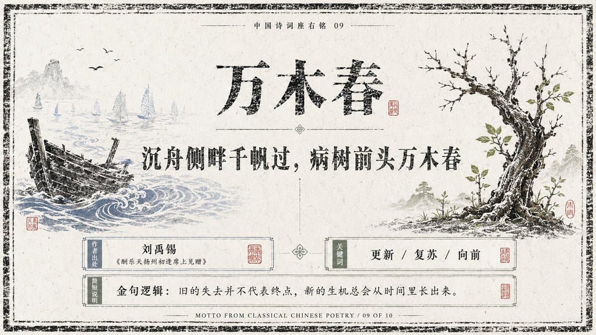 Antique Chinese Poetry Motto Poster - 1 preview image 2
